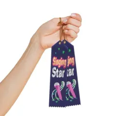 Beistle Singing Star Award Ribbon, 2" x 8", (6/Pkg) Multicolored