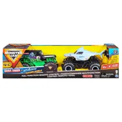 Monster Jam Official Grave Digger vs Megalodon Racing Rivals Remote Control Monster Trucks - 1:24 scale - 2 pk