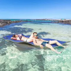 Soozier 9' x 6' Lily Pad Floating Mat for Lake, 3-Layer Tear-Resistant XPE Foam Water Mat for 2 Adults, Floating Pad for Pool, Ocean, Beach