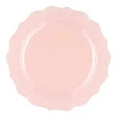 Smarty Had A Party 7.5" Pearl Pink Round Lotus Plastic Salad Plates - 120 pcs