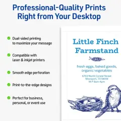 Avery Leaf Flat Cards, 3-1/2" x 5", Matte White, 100 Total