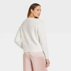 Women's Snowflake Graphic Cardigan - White