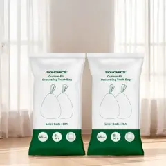 SONGMICS 8-Gallon (30L) Trash Bags - 180 Count Drawstring Kitchen Garbage Bags, Pre-Separated, Liner Code 30A
