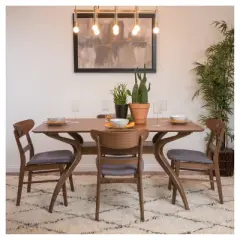 5pc 60" Idalia Mid-Century Modern Dining Set - Christopher Knight Home