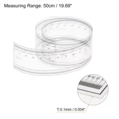 Unique Bargains PET Plastic Folding Measuring Tool Film Flexible Rulers 2 Pcs