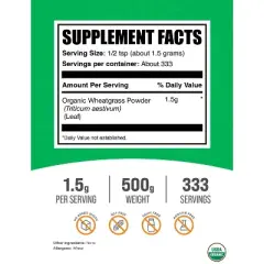 BulkSupplements Organic WheatGrass Powder
