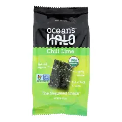 Ocean's Halo Chili Lime Seaweed Snack - Case of 12/.14 oz
