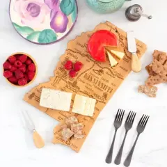 Totally Bamboo Destination Mississippi Serving and Cutting Board: Lightweight Bamboo, Stamped Design, 16.5" x 9.75"