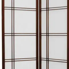 6 ft. Tall Double Cross Shoji Screen - Walnut (3 Panels)