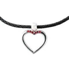 BF Eyeglass Necklace in Gold by Calabria Heart Loop SJ-0747|Handmade Leather | Clasp closure|Crystal Embellishment|Heart Shaped Loop|29" length