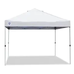 Z-Shade 10 x 10 Foot Straight Leg Canopy Tent with Push Button Locking System and 4 Pack of Z-Shade Wrap Around Leg Weight Bags, White