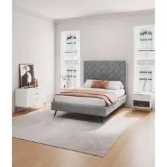 Manhattan Comfort Dumbo 2pc Modern 3 Drawer Dresser and 1 Drawer Nightstand Set