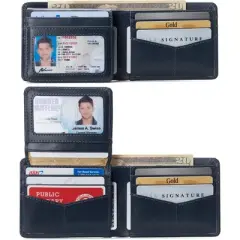 Alpine Swiss Mens RFID Safe Wallet Bifold Passcase Cowhide Leather Billfold Comes in Gift Box