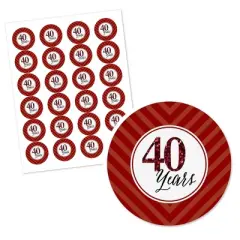 Big Dot of Happiness We Still Do - 40th Wedding Anniversary - Party Circle Sticker Labels - 24 Count