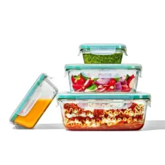 OXO 8pc Smart Seal Rectangle Glass Set