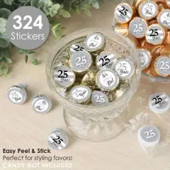 Big Dot of Happiness We Still Do - 25th Wedding Anniversary - Anniversary Party Small Round Candy Stickers - Party Favor Labels - 324 Count
