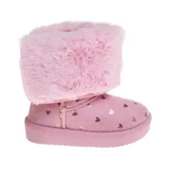 Josmo Toddler Girls Stars Winter Boots Cozy Faux Fur Shearling Booties (Toddler)