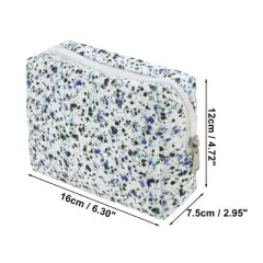 Unique Bargains Women's Floral Octagonal Travel Cosmetic Bag 1 Pc