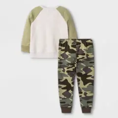 Toddler Boys' Baby Yoda Fleece Top and Bottom Set - Cream