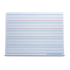 Flipside Products Dry Erase Learning Mat, Two-Sided Red & Blue Ruled/Plain, 9" x 12", Pack of 24