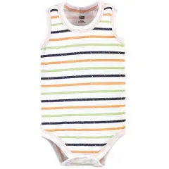 Hudson Baby Infant Boy Cotton Sleeveless Bodysuits 5pk, Wild Safari