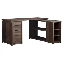 Monarch Specialties Computer Desk L-Shaped Corner Desk with storage, Left or Right Facing, 60"L