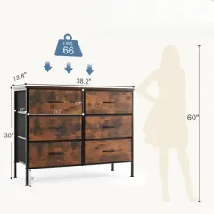 FONTOI Dressers, Tall Dresser with Wood Top, Storage Tower for Bedroom Entryway Hallway, Brown, 13.8"*30"*38.2"