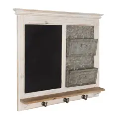 28" x 25" Idamae Wood Framed Chalkboard Wall Organizer White - Kate and Laurel