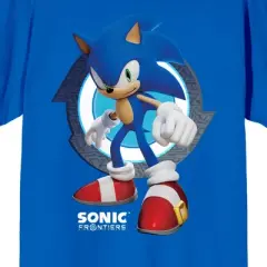 Sonic Frontiers Videogame Hedgehog Logo Men's Royal Blue Short Sleeve Crew Neck Tee