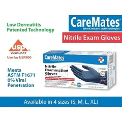 CareMates Nitrile Powder Free Examination Gloves Medium, 100 Ct