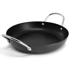 Oster Smithfire 11 Inch Nonstick Carbon Steel Paella Pan in Dark Gray