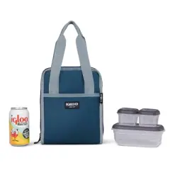 Igloo Lunch+ Collapsible 6 Lunch Sack with Pack Ins - Navy