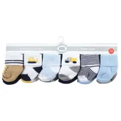 Luvable Friends Infant Boy Newborn and Baby Terry Socks, Bulldozer