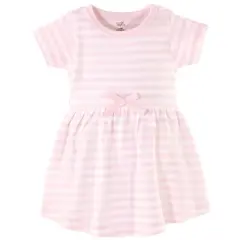 Touched by Nature Baby and Toddler Girl Organic Cotton Short-Sleeve Dresses 2pk, Wild Flowers