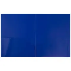 JAM 6pk POP 2 Pocket School Presentation Plastic Folders Blue