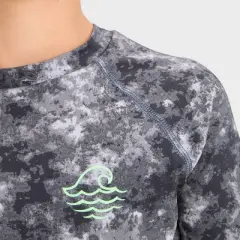 Boys' Long Sleeve Tie-Dye Rash Guard Top - art class&trade; Black