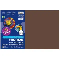 Pacon Tru-Ray Construction Paper Dark Brown 12" x 18" 50 Sheets Per Pack 5 Packs (PAC103056-5)