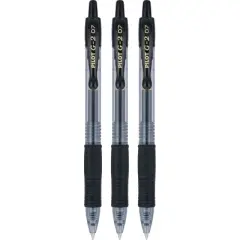 Pilot 3pk G2 Gel Pens Fine Point 0.7mm Black Ink