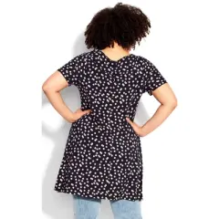 Women's Plus Size Love Swing Print Tunic - navy spot | EVANS