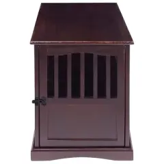 Casual Home Medium Wooden Indoor Pet Crate Dog House Kennel End Table Night Stand Furniture with Lockable Latch, Pets Under 25 Pounds, Espresso