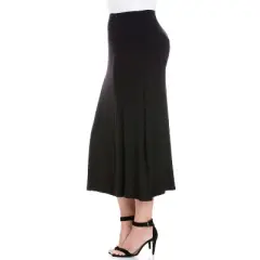 24seven Comfort Apparel Women's Plus Women's Maxi Skirt