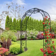 Wooakway Garden Arch Steel Arbor Wedding Garden Decoration Climbing Plants