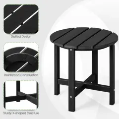 Tangkula 2PCS 18"Adirondack Side Table Weather Resistant HDPE Garden Patio