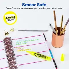 Avery Hi-Liter Desk-Style Highlighters, SmearSafe, Chisel Tip, 12 Yellow Highlighters (98035)