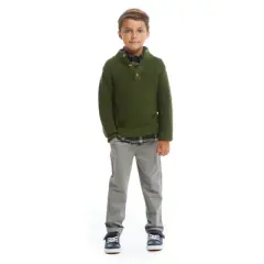 Andy & Evan  Toddler  Boys Boys Green Sweater Buttondown Set