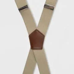 Men's Solid Suspender - Goodfellow & Co&trade; Brown/Khaki One Size