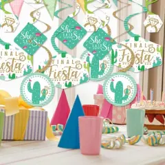 Big Dot of Happiness Final Fiesta - Last Fiesta Bachelorette Party Hanging Decor - Party Decoration Swirls - Set of 40