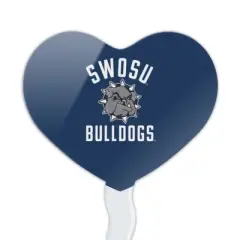 Southwestern Oklahoma State University Bulldogs Logo Heart Love Cupcake Picks Toppers Decoration Set of 6