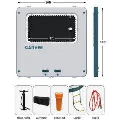 Inflatable Water Hammock Floating Dock Mesh, Heavy Duty River Floats Lake Raft for Tanning Pool Float Island Platform Pad Mat Party