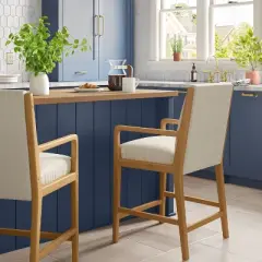 2pk Esters Wood Arm Counter Height Barstool Cream/Natural Wood - Threshold&trade;